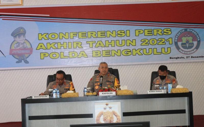 Ungkap Pencapaian Dalam 1 Tahun, Polda Bengkulu Gelar Press Conference