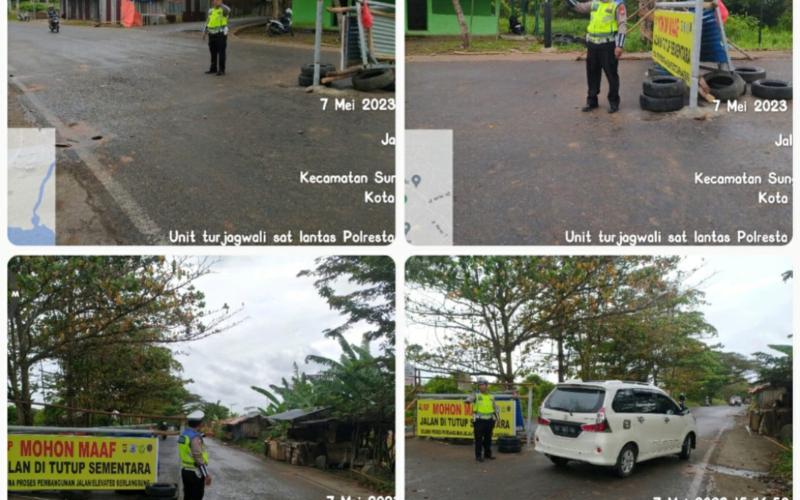Jalan Danau Dendam Ditutup, Polresta Terjunkan Personel Atur Lalin