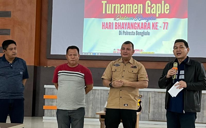 Turnamen Gaple Meriahkan Rangkaian Hari Bhayangkara Ke-77 Polresta Bengkulu