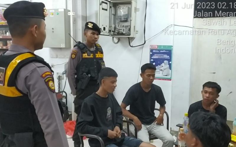 Dit Samapta Patroli Rutin Dini Hari, Berikan Rasa Aman Warga Kota Bengkulu