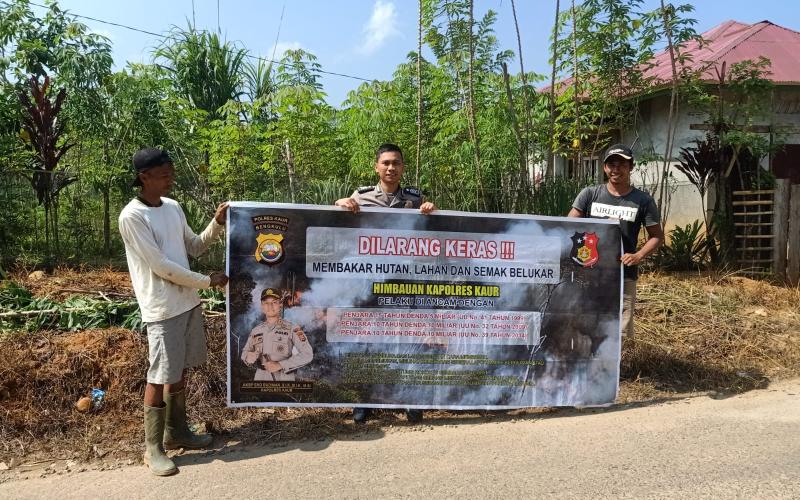 Polsek Muara Sahung Sosialisasi Karhutlah di Wilayah Hukum