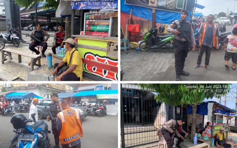 Antisipasi 3C, Polresta Bengkulu Patroli Mobiling di Pasar Minggu