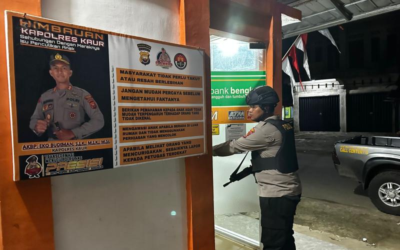 Polsek Kaur Utara, Patroli KRYD Antisipasi Tindak Pidana 3C di Wilkum 