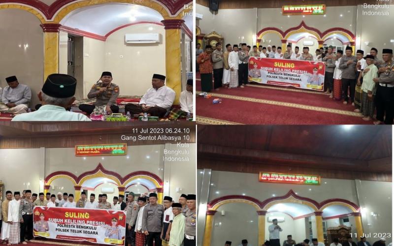 Gelar Subuh Keliling di Masjid Baiturahman Kelurahan Bajak, Kapolresta Bengkulu Sampaiakan Imbaun Kamtibmas