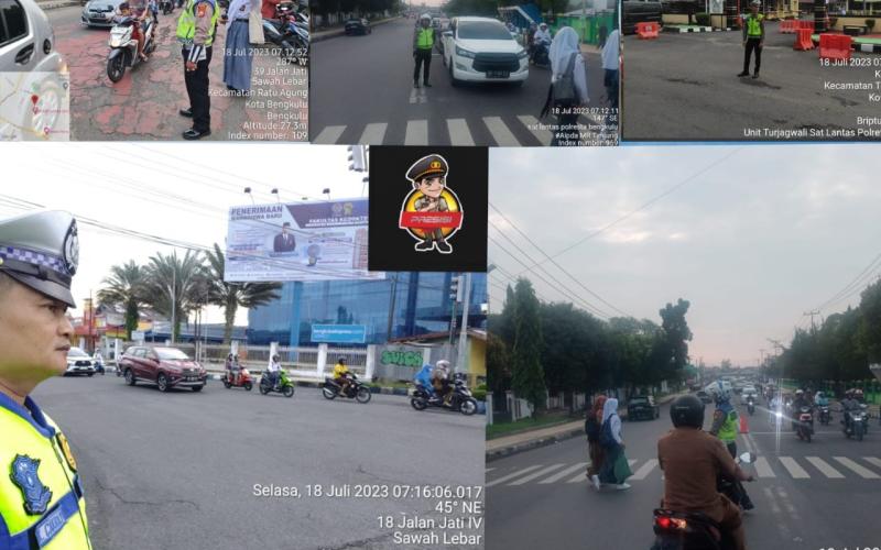 Berikan Keaman dan Kelancaran Bagi Pengendara, Sat Lantas Polresta Bengkulu Laksanakan Gatur Lalin Pagi Hari