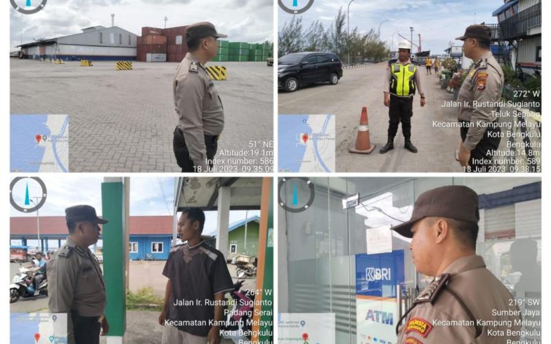 Siang Hari, Polsek KSKP Pulau Baai Patroli KRYD di Kawasan Pelabuhan