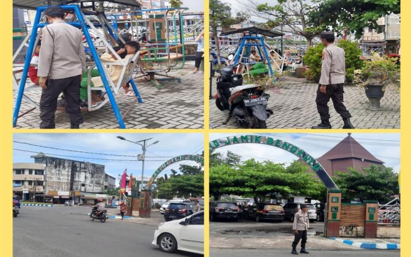 Patroli Mobiling, Sat Sampta Polresta Bengkulu Berikan Pengamanan Salat Jumat