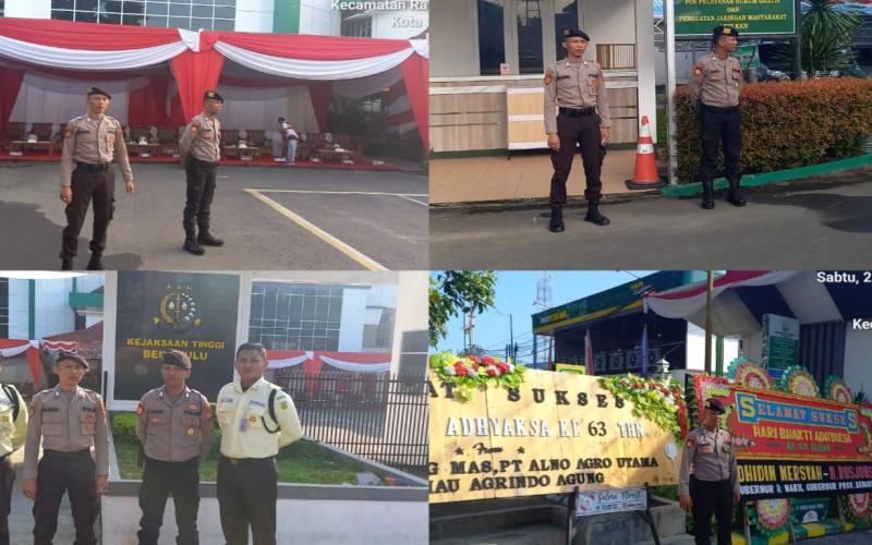 Sat Samapta Polresta Bengkulu, Berikan Pengamanan Upacara Peringtan Hari Bhakti Adhyaksa ke 63
