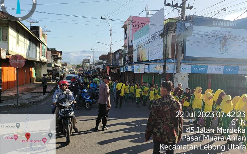 Polres Lebong Berikan Pengamanan Jalan Sehat Menyambut Musda Muhammadiyah dan Aisyiyah Lebong
