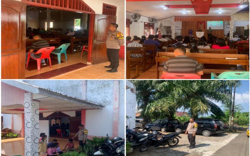 Polsek Muara Bangkahulu Laksanakan Montoring dan Pengamanan Ibadah Minggu di Gereja Pante Kosta Medan Baru