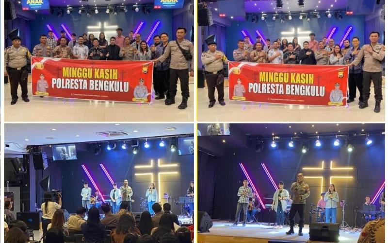 Kembali Gelar Minggu Kasih, Polresta Bengkulu Sambangi Gereja GBI Rayon 13