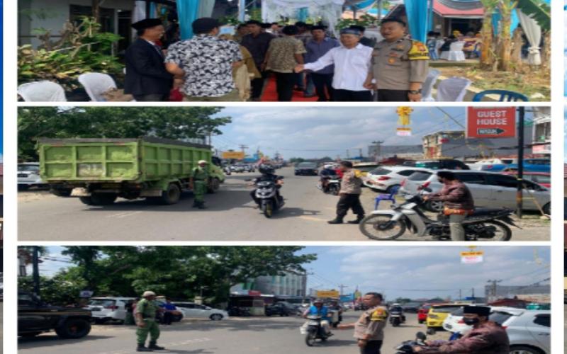 Sambangi Resepsi Pernikahan Warga Binaannya, Bhabinkamtibmas Polsek Muara Bangkahulu Sampaikan Imabauan Kamtibmas