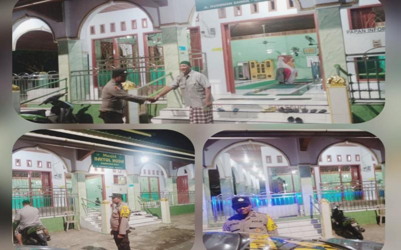 Pengamanan Shalat Subuh, Polsek Teluk Segara Sampaikan Imbauan Antisipasi Curanmor