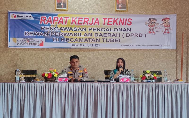 Sinergi Pengamanan Pemilu, Kapolsek Lebong Atas Hadiri Rakernis Pengawasan Pencalonan DPRD