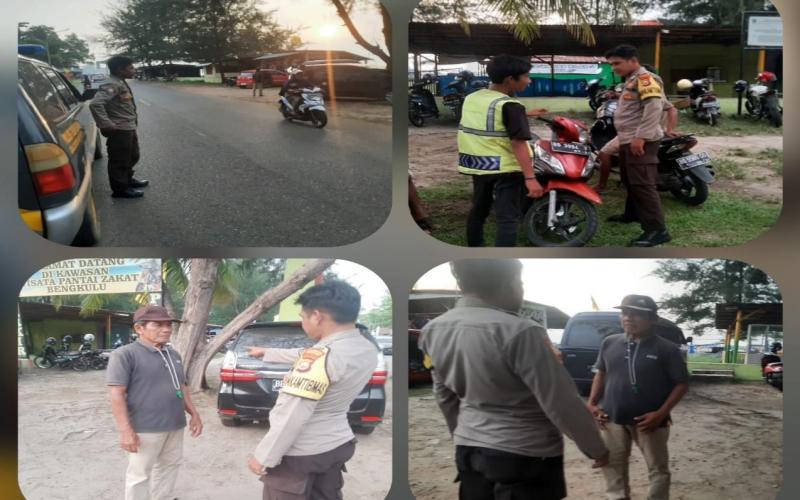 Patroli Mobiling, Polsek Teluk Segara Ingatkan Pengendara Untuk Mengunci Kendaraan Pada Saat di Parkirkan