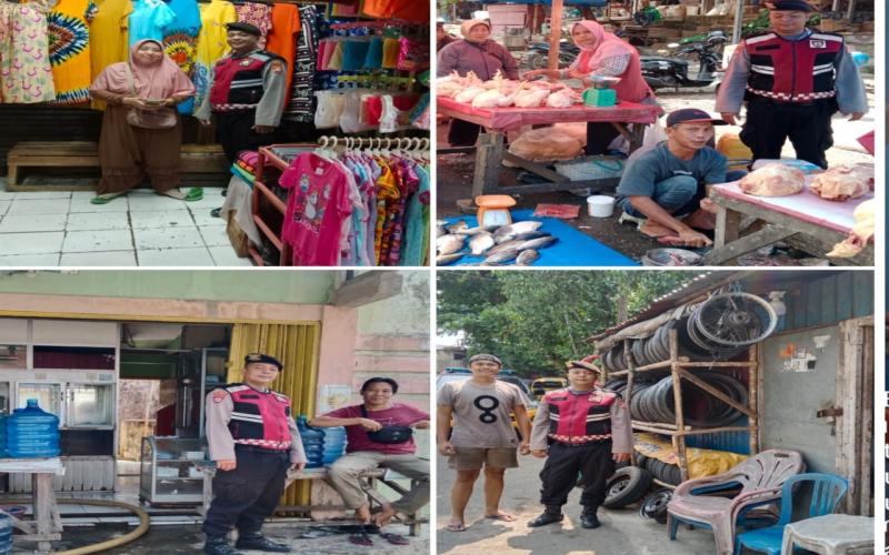 Patroli Mobiling, Sat Samapta Polresta Bengkulu Sambangi Petugas dan Pedagang Pasar Minggu 