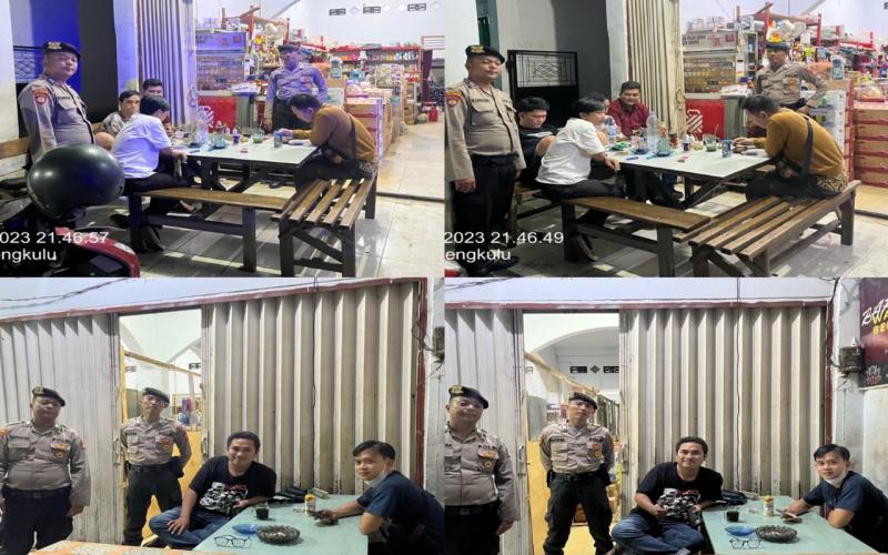 Patroli Malam Hari, Sat Sampata Sambangi Warga Sampaikan Imbaun Kamtibmas 