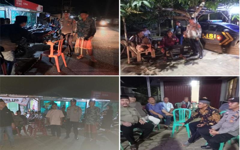 Sambangi Warga Dalam Kegiatan Patroli Malam, Bhabinkamtibmas Sampaikan Imbauan Kamtibmas 