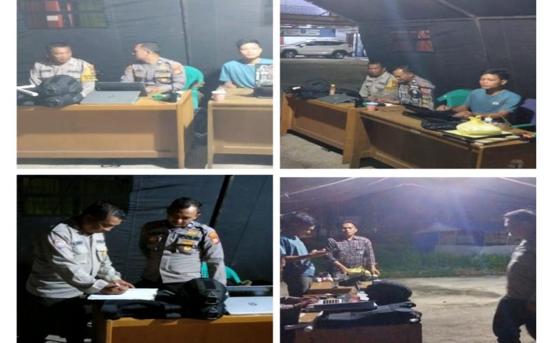 Patroli Malam, Personel Polsek Muara Bangkahulu Cek Kantor dan Logistik KPU Kota Bengkulu