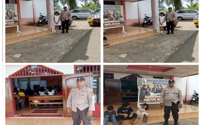 Berikan Rasa Aman, Personel Polsek Muara Bangkahulu Patroli di Gereja