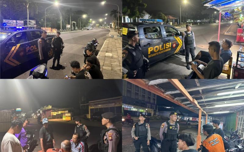 Patroli Malam, Personel Sat Samapta Ingatkan Warga Tidak Pulang Larut Malam Menghindari Gangguan Kamtibmas