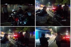 Patroli Malam Hari, Polsek Teluk Segara Berikan Imbaun Kamtibmas kepada Masyarakat yang Nongkrong