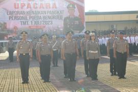 Polda Bengkulu Gelar Upacara Laporan Kenaikan Pangkat Untuk 478 Anggota Polri