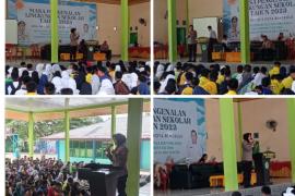 Personel Sat Binmas Polresta Bengkulu Berikan Penyuluhan kepada Siswa Baru SMAN 05 Kota Bengkulu