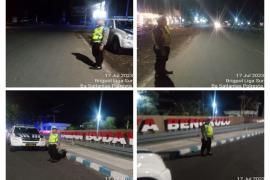 Cegah Aksi Balap Liar di Malam Hari, , Sat Lantas Polresta Bengkulu Patroli Blue Light