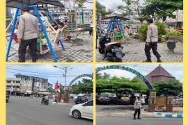 Patroli Mobiling, Sat Sampta Polresta Bengkulu Berikan Pengamanan Salat Jumat