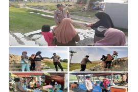Patroli Mobiling, Personel Polsek Teluk Segara Sampaikan Imbauan Kamtibmas kepada Pedagang