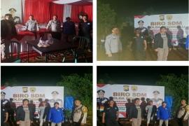 Patroli Malam, Personel Polsek Muara Bangkahulu Sambangi Lokasi Bakti Kesehatan Biro SDM POlda Bengkulu