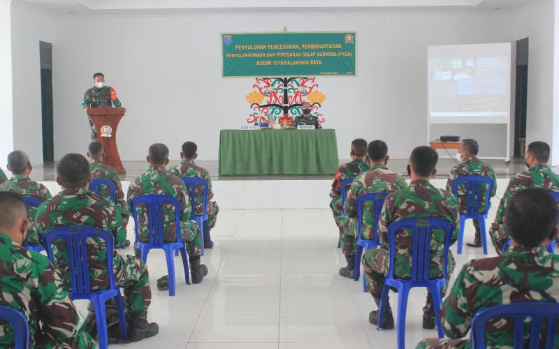 Kodim 1016/ Palangka Raya menggelar penyuluhan Pencegahan Pemberantasan Penyalahgunaan Peredaran Gelap Narkoba (P4GN), Rabu 25 Agustus 2021. 