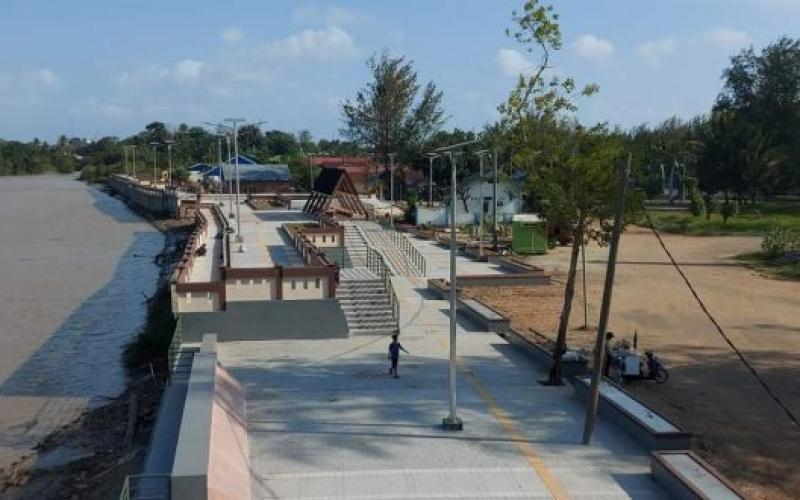 Progres Pembangunan Wisata Tepi Sungai Kota Tuo Masuki Tahap Finishing