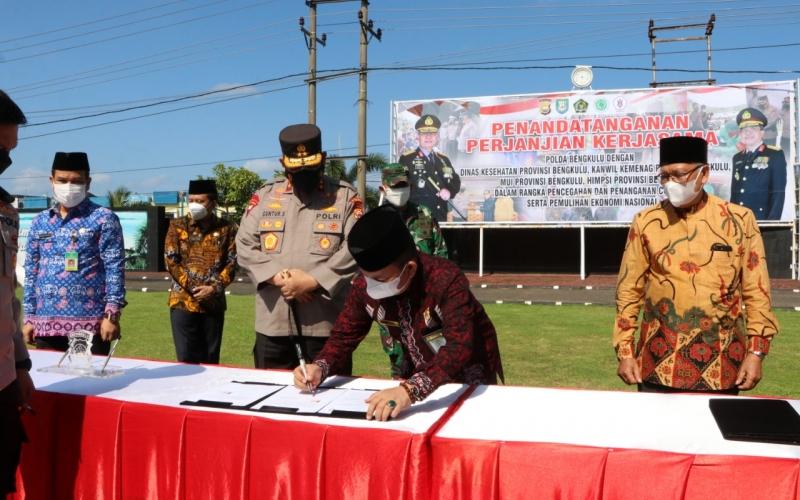 Polda Bengkulu Teken MoU Dengan Empat Instansi