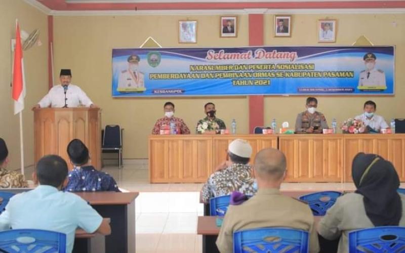 Kesbangpol Kabupaten Pasaman Gelar Sosialisasi Pemberdayaan Organisasi Kemasyarakatan