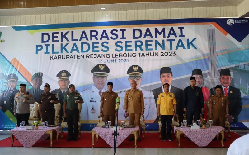 Bersama Bupati dan Forkopimda, Kapolres Rejang Lebong Hadiri Deklarasi Damai Pilkades Serentak 2023