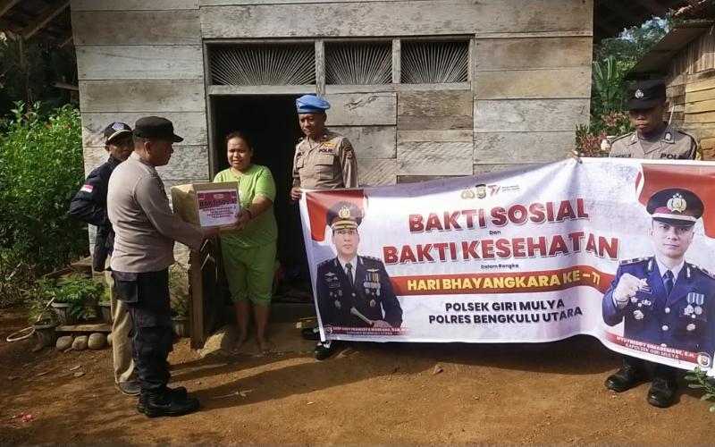 Polsek Giri Mulya, Gelar Bakti Sosial Dalam Rangka Hari Bhayangkara ke 77