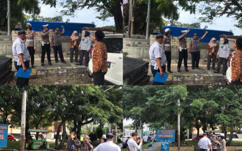 Unit Kamsel Satlantas Polresta Bengkulu Gelar Rekayasa Pemasangan Rambu Lalu-Lintas 