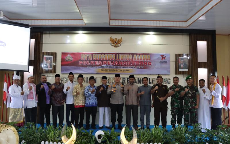 Jelang HUT Bhayangkara Ke-77 dan Menghadapi Tahun Pemilu, Polres RL Laksanakan Doa Bersama Lintas Agama 