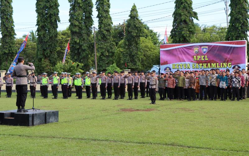 Kapolres Bengkulu Utara Pimpin Apel Ketua Satkamling, Bacakan Amanat Kapolri