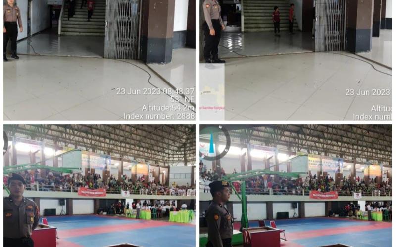 Ciptakan Situasi Aman Selama Pertandingan, Polresta Bengkulu Lakukan Pengamanan Lomba Karate 