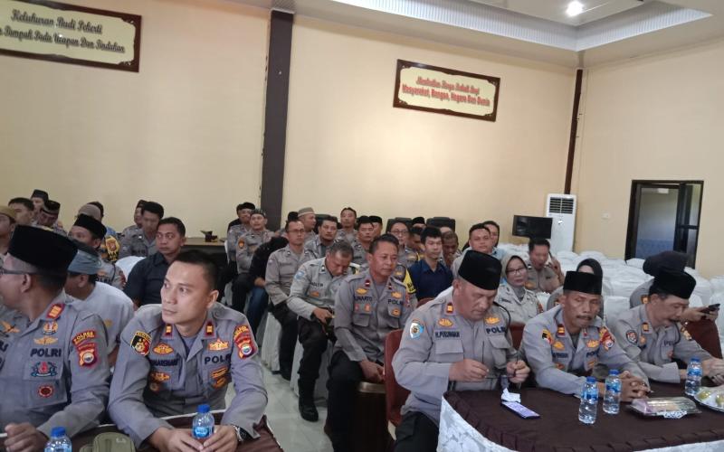 Sambut HUT Bhayangkara ke-77, Polsek Padang Jaya Ikuti Giat Doa Bersama di Polres Bengkulu Utara