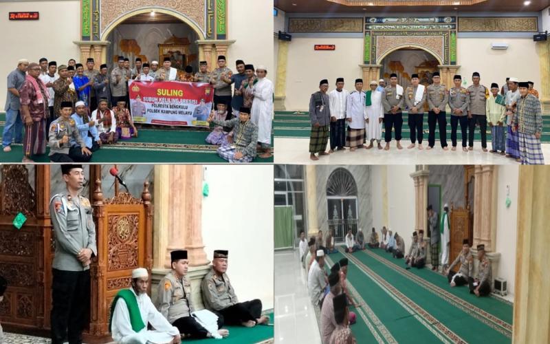Subuh Keliling, Kapolresta Bengkulu Sambangi dan Berikan Imbaun Kepada Jemaah Masjid Al- Muhajirin 
