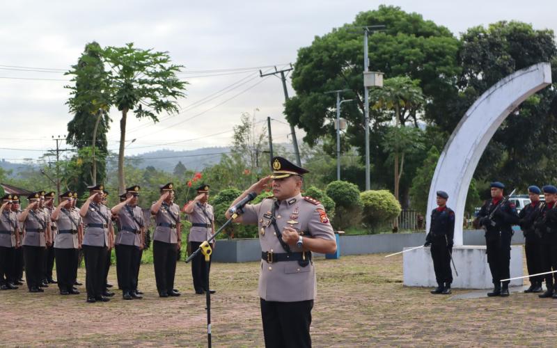 Peringati Hari Bhayangkara Ke 77 Polres Rejang Lebong Upacara Ziarah di Taman Makam Pahlawan Tabarenah