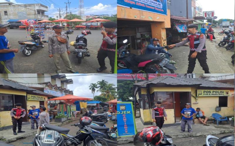 Kurangi Resiko Gangguan Kamtibmas, Sat Samapta Patroli Sambang kepada Pedagang dan Pengunjung Pasar