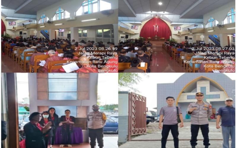 Polsek Ratu Agung Gelar Pengamanan dan Monitoring Kegaiatan Ibadah Minggu