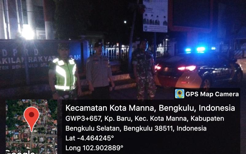 Bentuk Sinergitas Tni-Polri, Polsek Kota Manna dan Kodim 0408 BSK Patroli Bersama