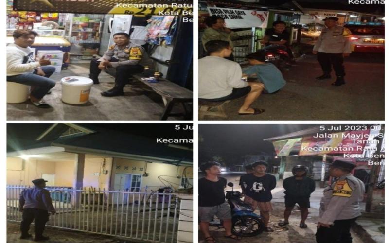 Polsek Ratu Agung Patroli Malam Hari, Sambangi Kost-Kostan dan Warga Sekitar