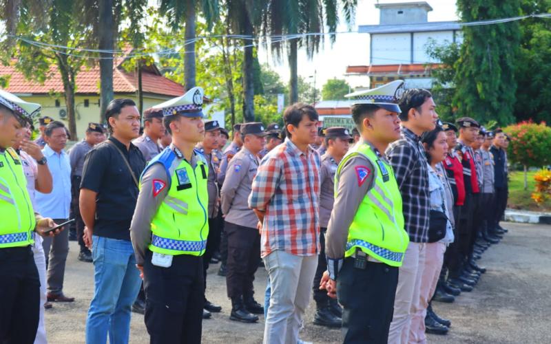 Laksanakan Pengamanan Tes Tertulis Pilkades Desa Nanjungan, Polres BS Gelar Apel Kesiapan